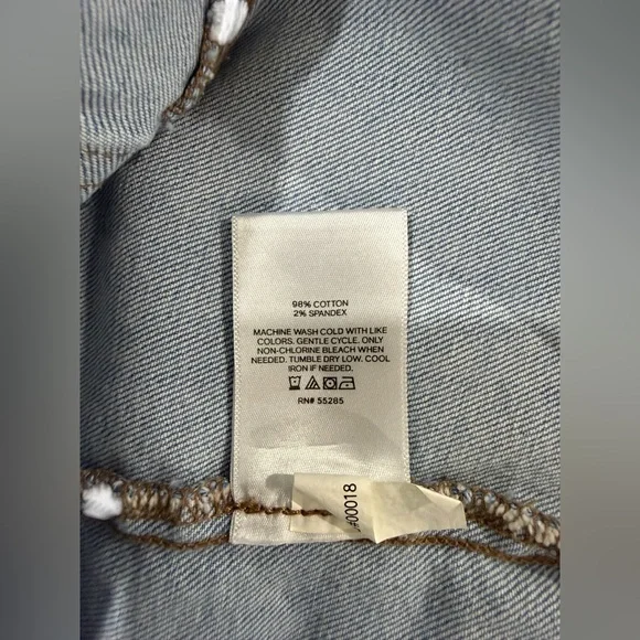 Express Light Blue Denim Padded Shoulder Button up mini dress Size S - Picture 5 of 10